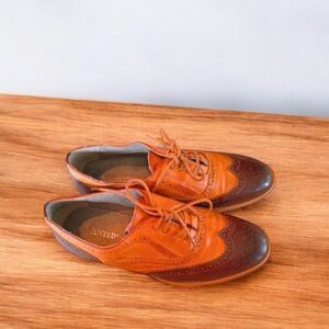 Wanted Women's Brown Colorblock Oxford Loafers Size 8